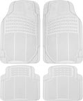 BDK Heavy Duty 4pc Front & Rear Rubber Floor Mats for Car SUV Van & Truck - All Weather Protection Universal Fit, Clear