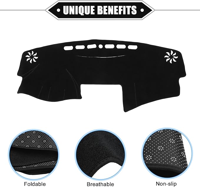 Dashboard Cover Compatible for Toyota Camry 2007-2011, Non-Slip Polyester Black Dash Cover Mat Dash Board Protector Cover