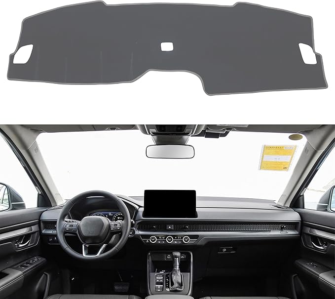 Dash Cover for Honda CR-V CRV Accessories 2023 2024 2025 2026 Dashboard Cover Center Console Dash Mat Carpet Protector Sunshield No Glare Non-Slip Pad Custom Fit, All Gray