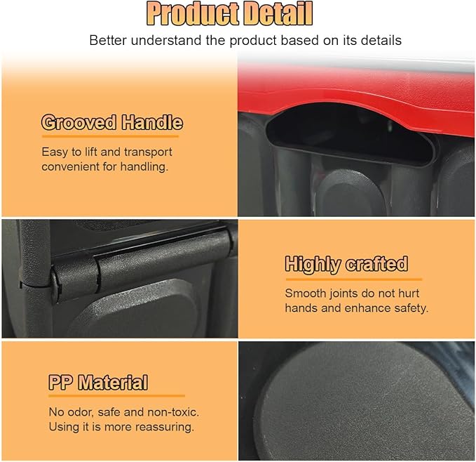 Car Trunk Organizer, Foldable Plastic Cargo Storage Box with Lid, Large Car Tool Container with Handles, Universal Automotive Organization Accessories for Camping, Groceries (Black)