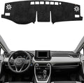 KEYOOG Dashboard Cover Dash Mat Fit for 2024-2019 to-yota RAV4 (Without HUD Models),Car Dash Board Mat Anti-Glare Carpet,Non-Slip Pad Sunshield Protector (Flannel)