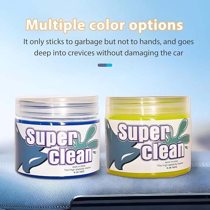 Car Cleaning Gel, Reusable Vehicle Air Vent Crevice Detailing Putty, Automotive Interior Detail Slime Cleaner Removal Tool Kit Accessories, Universal for SUV, Sedan, Truck (Blue)
