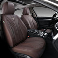 FLORICH Car Seat Covers, Dark&Brown Leather Car Seat Covers Front Seats, Premium Leatherette Car Seat Cushion for Cars, Automotive Seat Protectors Universal Fit for Most Sedans Cars SUV Trucks