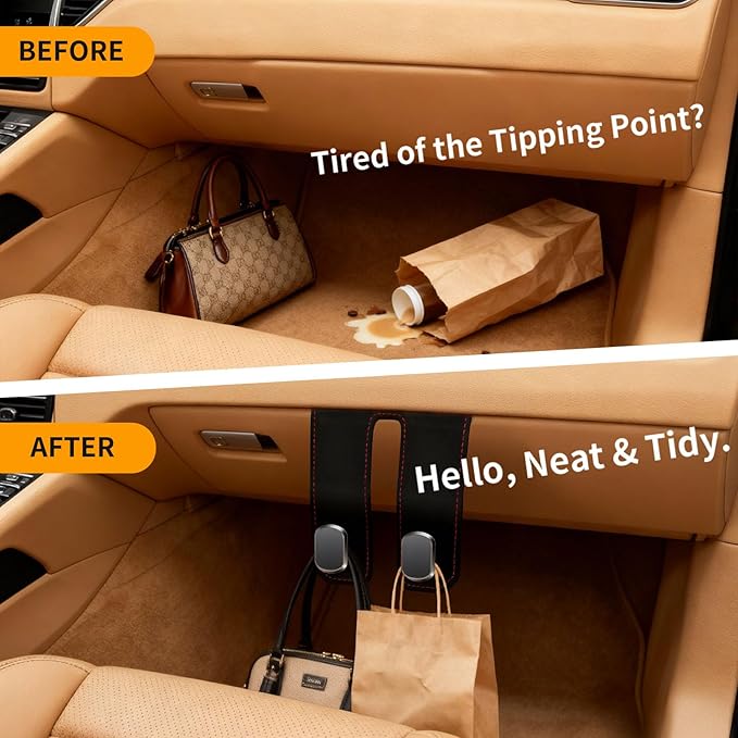 Glove Box Organizer for Car, Glove Box Hook Hanger Glove Compartment Organizer Purse Key Holder for Car Storage Hanging Accessories
