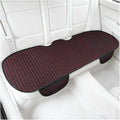 Car Back Seat Cover, Long Bottom Vehicle Rear Seat Protector with Storage Pockets, Breathable Linen Automotive Backseat Bench Cushion Pad Accessories, Universal for SUV Trucks (Black/Red)