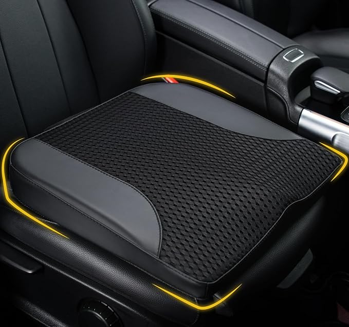 Car Seat Cushion, Comfortable Memory Foam Seat Pillow for Driving, Sciatica-Back Pain Relief, Cushion for Car-Truck, Office, Wheelchair - Black