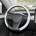 frani Leather Steering Wheel Cover, Universal 15 Inch Premium Non-Slip Steering Wheel Cover White Carbon Fiber Texture