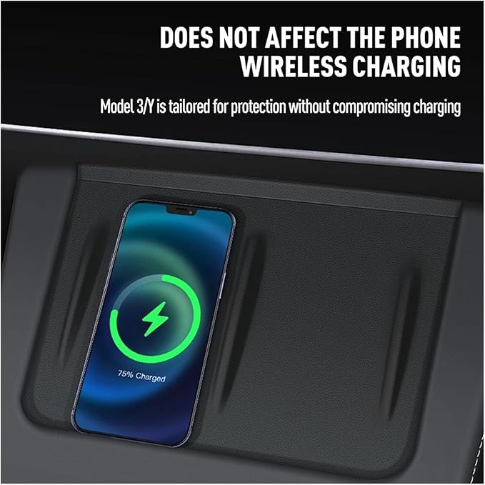 Car Accessories，Silicone Wireless Charging Pad，Non-Slip Mat，Dust-Proof Charger Protect Cover，Compatible For Tesla Model 3 Y 2023 2022 2021
