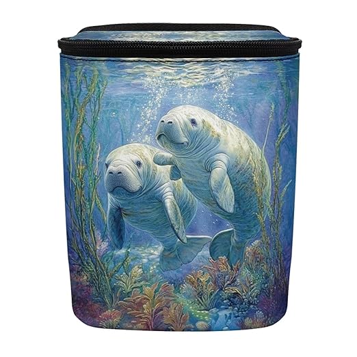 DISNIMO Ocean Manatee Car Trash Can Easy-to-Install Car Accessory Interior, Leak-Proof Car Garbage Can Bin Organizer Storage Bag for the Back Seat of Any Cars, Sedans, SUVs & Trucks