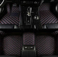 Custom Leather Car Mats, Vehicle-Specific Fit All-Weather Floor Mats, 100% Waterproof Anti-Slip Durable Protection for SUV Truck Sedan, Precision Tailored Protection (Black red)