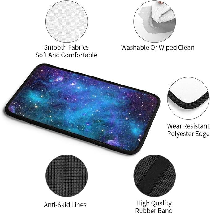 DORKEIXIA Abstract Blue Outer Space Galaxy Star Auto Center Console Armrest Pad Universal Car Center Console Cover Seat Box Cover for Sedan, Van, SUV, Truck Car Accessorie