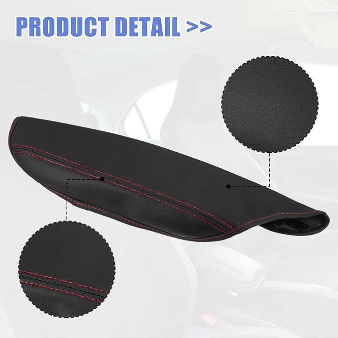 X AUTOHAUX Car Center Console Armrest Cover for Toyota CH-R 2017-2021 Faux Leather Interior Arm Rest Cover Elbow Cushion Pad Black