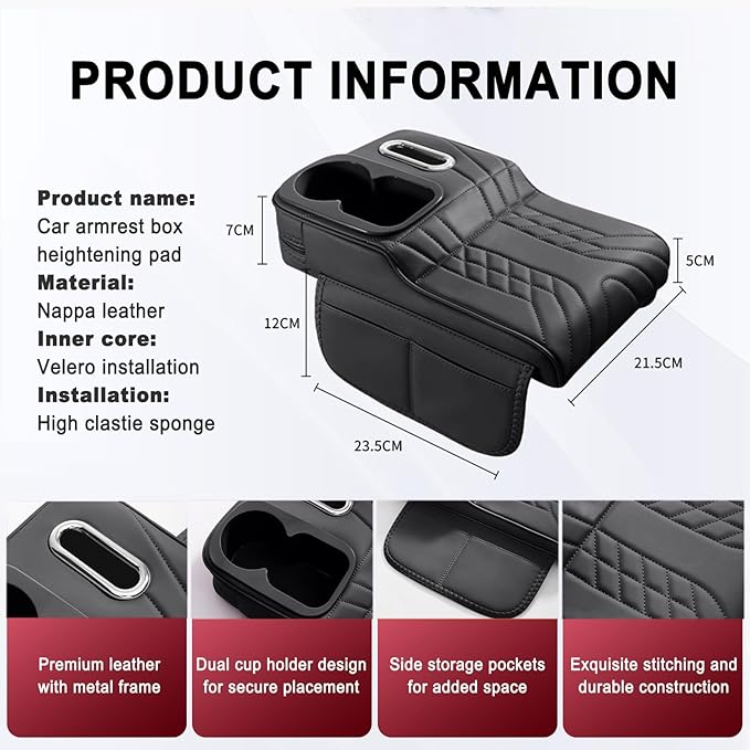 Car Armrest Cover for Jeep Grand Cherokee 4xe 2022 2023 2024 2025 2026, Center Console Cover Mat Armrest Seat Box Cover Cushion Console Pad Interior Accessories,D