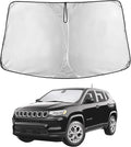 EcoNour Windshield Sun Shade Compatible for Jeep Compass 2017–2025 | SUV Front Window Sunshade | Foldable Sun Visor Protector | UV & Heat Blocking | Keeps Interior Cooler