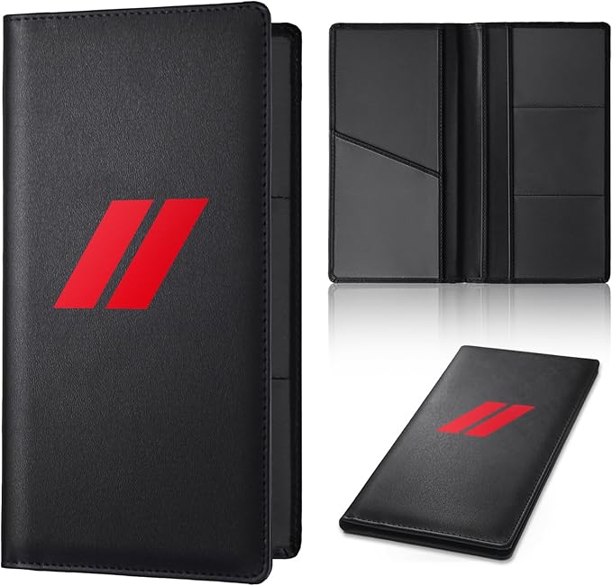 Annloysky Leather Car Registration and Insurance Cards Holder Compatible with Dodge Challenger Charger SRT RAM Auto Accessories, Vehicle Glove Box Car Organizer with Magnetic Shut, Documents License