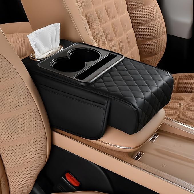 Civenhhd Car Armrest Pad, Universal Armrest Cushion Pad, Leather Armrest Box Pad