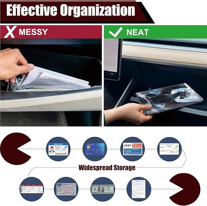 Car Document Holder with Magnetic Shut, Car Registration and Insurance Card Holder, Vehicle Glove Box Organizer Documents, Driver License, Auto Paperwork Organizer Wallet, On Snow Peak Black Dragon