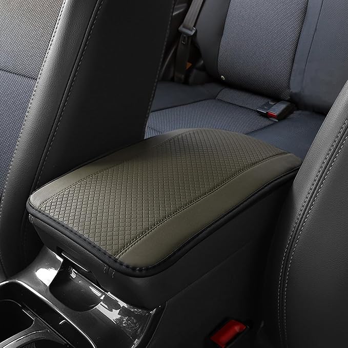 Car Center Console Armrest Pad, 12.6X 7.2 Inch PU Leather Waterproof Auto Armrest Seat Box Cover Protector, Car Center Console Cover, Universal Car Interior Accessories for Cars, Trucks, SUVs