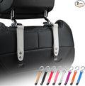 Car Headrest Hook 2 Pack Car Hook Holder Leather Headrest Hooks for Purses and Bags,SUS304 Car Hook (Grey)
