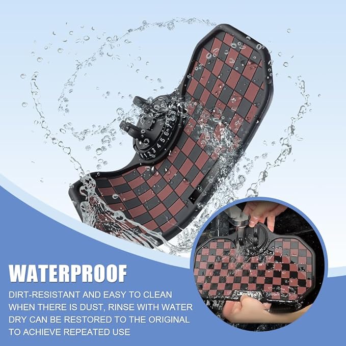 NHHEO Car Anti Slip Mat Dashboard Tray Decorations Sticky Pad Multi Functional Thickened and Widened Washable with 360° Rotating Universal Phone Pad Holder+Number Plate(Black&Brown)