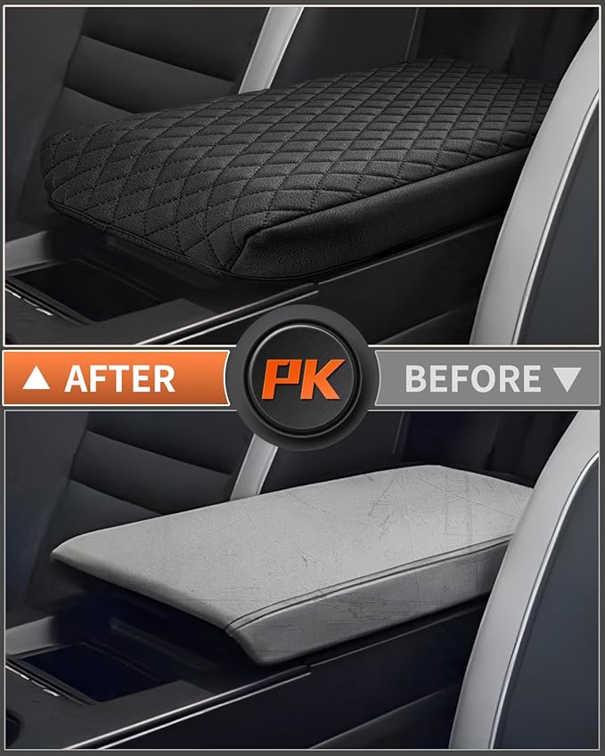 Shademax Custom for 2024 2025 2026 Honda Prologue Center Console Cover Armrest Cover for Honda Prologue Accessories Arm Rest Cushion Pad Leather Middle Console Cover Armrest Seat Box Protector Black
