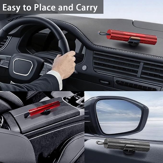 2025 Upgraded Life Hammer Car EscapeTool and Seatbelt Cutter,Beam Lab Life Hammer,Car Hammer Seatbelt Cutter Window Breaker Emergency Escape Tool,Seat Belt Cutter and Glass Breaker for Cars(4PCS)