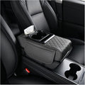 Car Armrest Storage Box for Lincoln Nautilus 2019-2024, Center Console Organizer with Side Pocket, Ergonomic Memory Foam Armrest Cushion, Car Elbow Support Pad,F Grey