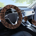 Accmor Fuzzy Car Steering Wheel Cover, Universal Fit Fur Auto Wheel Cover & Handbrake Cover & Gear Shift Cover Set, Fashion Leopard Fluffy Steering Wheel Protector Car Accessories for Men Women