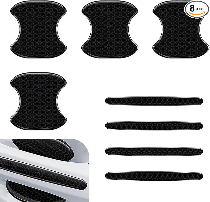 Car Door Handle Protector, Car Door Bowl Anti-Scratch Protective Sticker for, Waterproof Self-adhesive Personalized Colorful Decoration, Suitable for Most Car Accessories (Black)