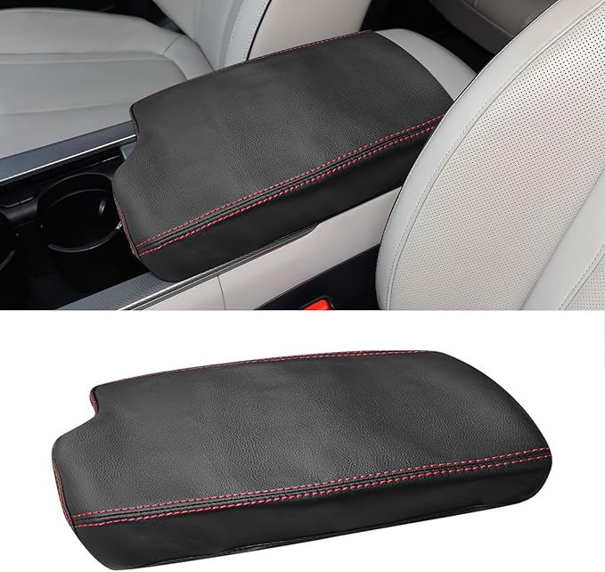 Compatible with Center Console Armrest Cover for Hyundai Palisade 2020-2025 Leather Arm Rest Storage Box Lids Cushion Protector Pad