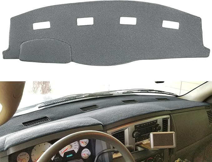 Yiz Dashboard Cover Dash Mat Pad Custom Fit for 2006-2008 Dodge Ram 1500 2500 3500,2009 Ram 2500 3500 4500 5500,2010 Ram 4500 5500 Without Cutout for Dash Speakers (06-08 Dark Gray) J16