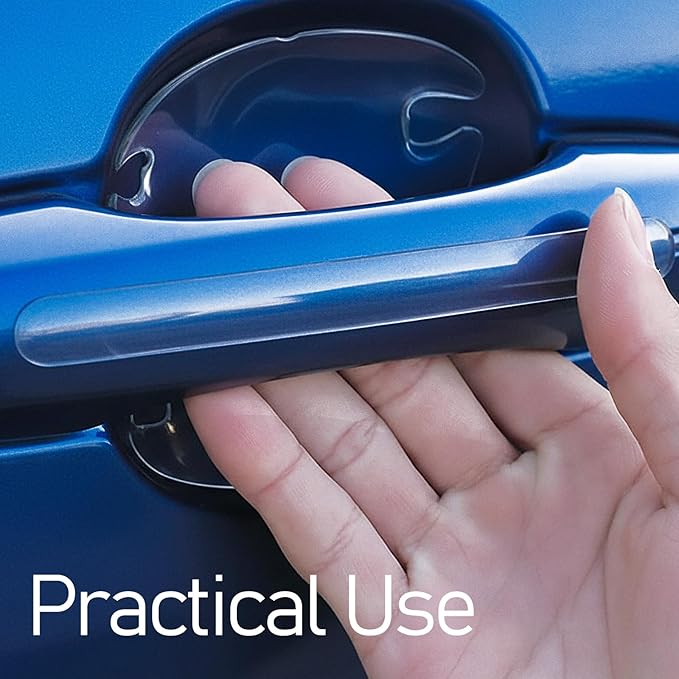 16Pcs Car Door Handle Protectors, Universal Waterproof Anti-Scratches Car Door Cup Protector, Rearview Anti-Collision Bumper Trim Guard Sticker, Transparent