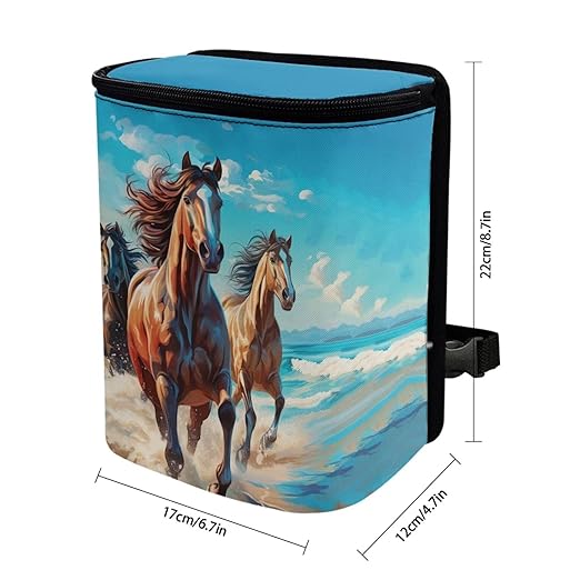 DISNIMO Horse Car Trash Can Easy-to-Install Car Accessory Interior, Leak-Proof Car Garbage Can Bin Organizer Storage Bag for The Back Seat of Any Cars, Sedans, SUVs & Trucks