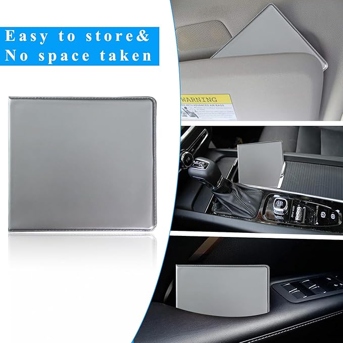 Kewucn 1 PC Car Registration Insurance Holder, Essential Auto Card Glove Box Organizer, Vehicle Interior Accessories Perfect for Most Car, Truck, SUV (10.55''×4.8'', Gray)