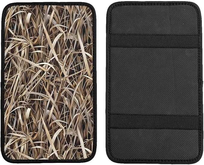 Car Center Console Cushion Pad Camouflage Universal Armrest Seat Box Cover Protector Brown Army Camo Comfortable Car Decor Accessories Fit for Most Cars Truck Van Sedans Vehicles SUV