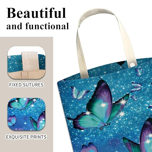 Car Trash Can, Cute Car Trash Bag, Hanging Car Organizer and Storage Bag, Trash Bin for Car Accessories, Vehicle, Travelling, Camping Blue Purple Butterfly