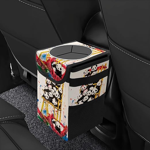 GVGHIDZ Car Trash Can – Multi-Purpose, Lightweight and Portable with Durable Water-Resistant Coating, No Installation Required, Practical and Ample Capacity, Variety of Colors.Red Panda