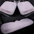 Plush Car Seat Cushion, Soft Warm Fuzzy Faux Rabbit Fur Fluffy Plush Auto Seat Cover Vehicle Car Front and Back Seat Protector Pad with Non-Slip Backing Cushion Interior Universal Fit (Grey,3PCS)