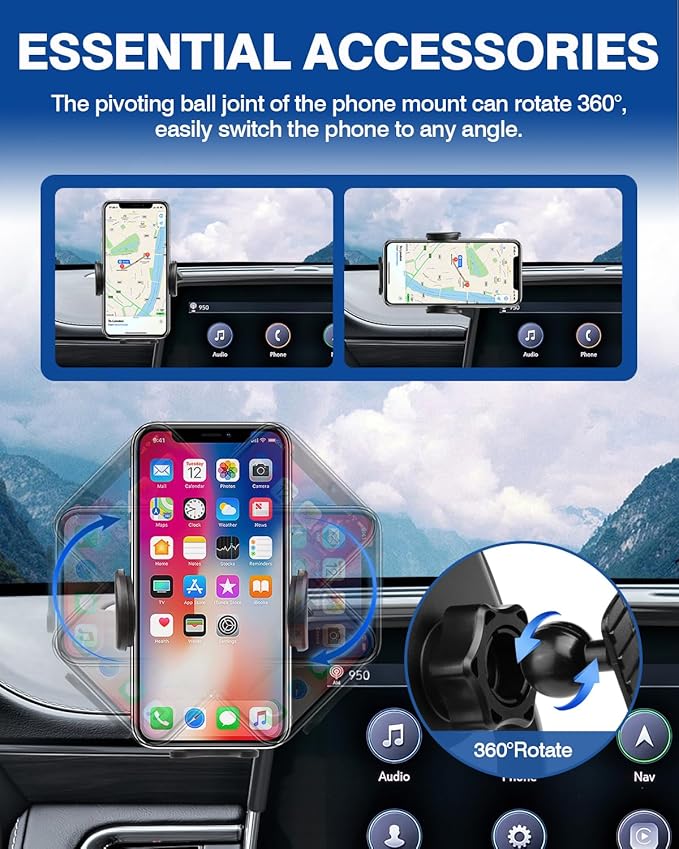 Autorder Car Phone Holder for 2021-2024 Chevrolet Chevy Suburban Tahoe/GMC Yukon Accessories Phone Mount 10.2-Inch Screen Cell Phone Automobile Cradles Hands-Free 360 Degree Rotation