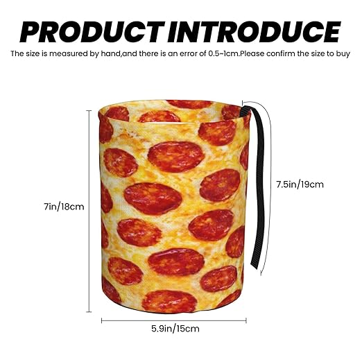 Funny Pizza Car Trash Can Garbage Cans Foldable,Cute Hanging Car Organizer and Storage Bag Leak Proof, Auto Back Seat Trash Bin Universal for Truck, SUV, Outdoor Travel