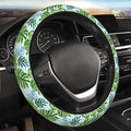 Tropical Leaves Stripes Steering Wheel Cover for Women Men Girls, Car Accessories Decor Thickened Anti-Slip Auto Steering Wheel Covers Protector Universal Fit 15 Inch for Cars, Truck, SUV