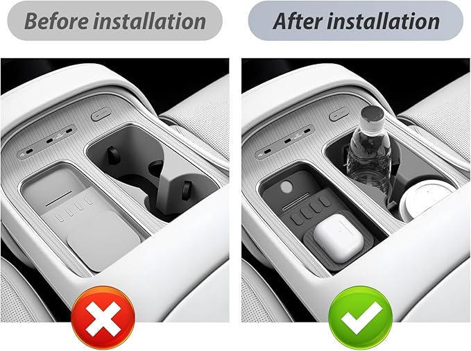 SKTU 2Pcs for 2026 Hyundai Palisade Wireless Charging Mat 2026+ Palisade Center Console Non-Slip Pad & Cup Holder Hyundai Palisade 2026 Accessories 2026 Palisade Rubber Console Mat Cup Holder Durable