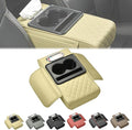 2025 New Auto Center Console Armrest Cushion with 2 Cup Holder, Car Center Console Armrest Pillow, Memory Foam Arm Rest Box Protector for Most Vehicles, Car Accessories (Yellow)