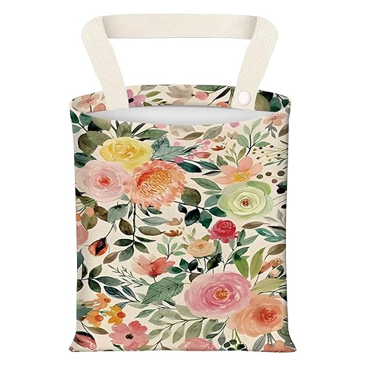 ADQWIOVL Car Garbage Can, Seat Back Hanging Cute Car Trash Can Bag, Car Organizer and Storage Bag for Travelling, Outdoor Cute Colorful Flower