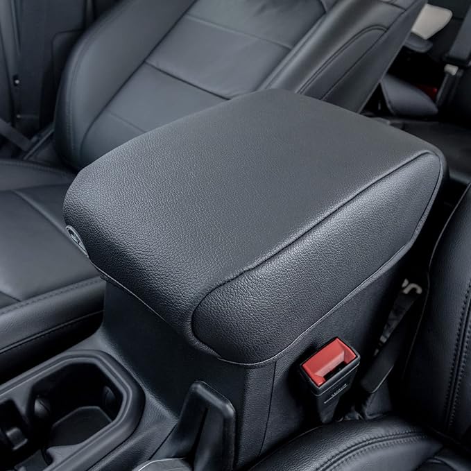 Center Console Armrest Cover Compatible with Jeep Wrangler JL/JLU 2018-2024 2025 and Jeep Gladiator JT Truck 2020 2021 2022 2023 2024 2025, Accessories PU Leather Cushion Protector Pad(Not for JK/JKU)