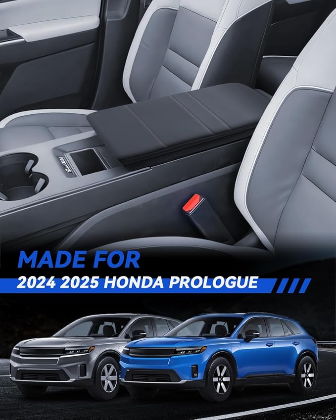 Armrest Cover for 2024 2025 Honda Prologue (EX/Touring/Elite) Accessories Center Console Middle Lid Pad Protector for Car Elbow Rest-Thickened