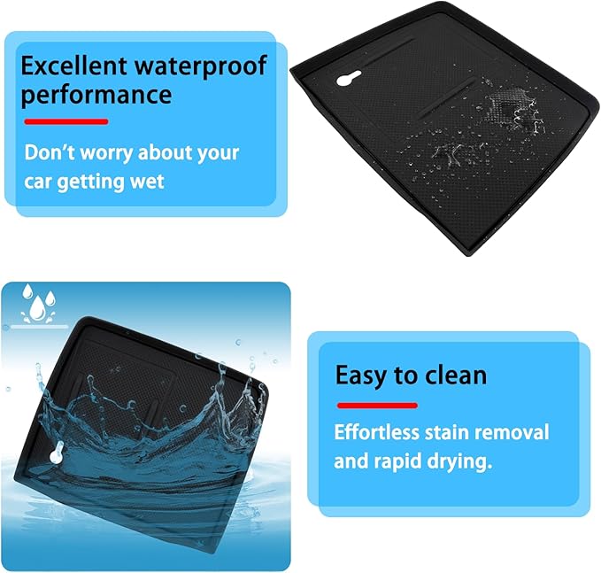 Center Console Silicone Mat Fit for Honda Pilot Accessories 2023-2025 2026 for Passport Accessories 2026 Wireless Charging Mat Non-Slip Protector Pad (Black)