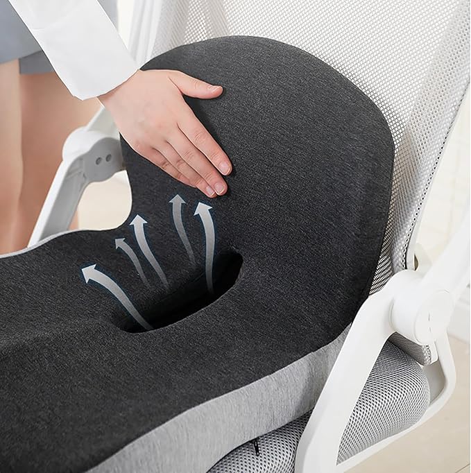 Back and Seat Cushion, Car Seat Cushion for Cars with Lumbar Support,Seat Cushion for Truck Driver, Ergonomic Memory Foam Non Slip Seat Skin with Back Support for Office Chair, Car Seat (B Type)