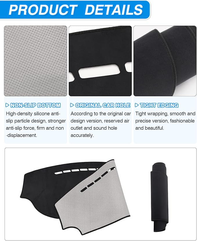 CARTIST Dashboard Cover Compatible with Kia Soul 2014-2019 Accessories Dash Cover Mat Non-Slip Pad Carpet Anti-Glare