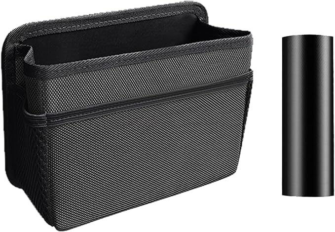 Car Trash Can, Foldable Mini Vehicle Trash Bin Garbage Organizer Holder, Waterproof Hanging Mini Auto Dustbin Accessories Storage Container for Vans, SUVs (black)